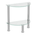 Beistelltisch Glas JUNIPER halbrund 45 x 22 x 47 cm silber
