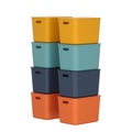Aufbewahrungsbox mit Deckel Set 26 x 18 x 16 cm 8-teilig bunt