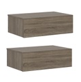 Wandregal mit Schublade OTIS 2er Set dunkelbraun