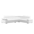 Ecksofa Leder CRISTIANO links/rechts weiss