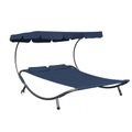R - Saisonale Items, 2 Personen Sonnenliege Gartenliege blau