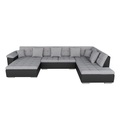 Sofa ARIA links schwarz grau