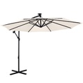 Sonnenschirm Ampelschirm BAY mit LED 300 cm weiss