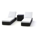 Mark Sunl, Rattan Gartenliegen Set schwarz