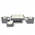 Feier, Gartenmöbel Rattan Lounge MANILA grau