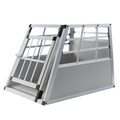 Alu Hundebox klein grau