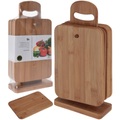 Schneidebrett Bambus Set 7-teilig mit Halter