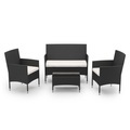 Gartenset MALIA Rattan schwarz