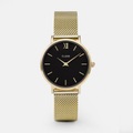 Cluse - Armbanduhr Minuit Mesh - Gold und Schwarz