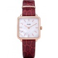Cluse La Tétragone Leather, Rose Gold, White Pearl/Dark Red Alligator CW0101207029