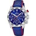 Festina F20458-2 Blau Lederarmband Chronograph Armbanduhr Quarz/Edelstahl