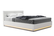 Lederbett LED STARDUST 140 x 200 cm weiss