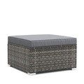 Ottomane Rattanlounge KRETA grau / anthrazit