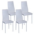 undefined, Esszimmerstuhl Leder TIM 4er Set weiss