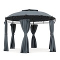 Gartenpavillon LED rund grau