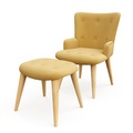 Sessel mit Hocker NEVIO gelb