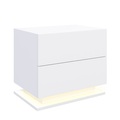 undefined, Nachttisch LED MINO mit 2 Schubladen weiss