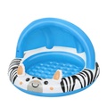 Bestway Planschbecken , Safari SUN Shaded Baby Pool , Blau, Schwarz, Weiss , Kunststoff , Tier , 66 cm , matt , 006916073501