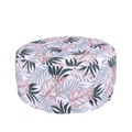 Pouf aufblasbar PATTY Blattmuster rosa/grau