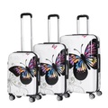 undefined, Reisekoffer Hartschalenkoffer BUTTERFLY 3er Set