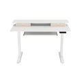undefined, Stehpult elektrisch mit Ablage + Tastaturfach 120 x 60 cm weiss