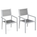 Stuhl Polywood grau im Doppelpack