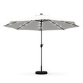 Sonnenschirm mit LED 300 cm weiss