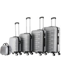 Reisekoffer Hartschalenkoffer AVA 5er Set silber
