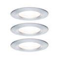 Paulmann 3er Spot Nova rund, IP44, dimmbar, Alu