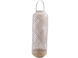 Laterne ROMAN 20 cm x 60 cm Bambus weiss