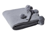 Decke POMPONS 150x200cm grau unifarben