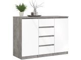 Kommode AVA 2 Türen 4 Schubladen 120.8x50x90.7cm grau
