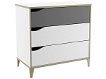 Kommode ALESSIO 3 Schubladen weiss,grau