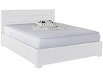 Bett MONZA WHITE 160x200cm Lederlook weiss