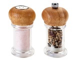Pfeffermühle und Salzstreuer-Set Glas Durchsichtig, Braun