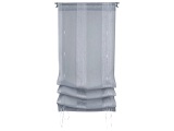 CONFORAMA, Vorhang RAYURE Durchsichtig Gestreift Grau Tunnel Polyester 45 x 90 cm
