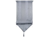 CONFORAMA, Vorhang RAYURE Durchsichtig Gestreift Grau Tunnel Polyester 45 x 90 cm