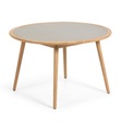 Kave Home - GLYNIS Nina table Ø120 made from poly cement and solid eucal - Natur