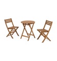 Kave Home - Elisia Set aus Outdoor-Tisch und 2 Klappstühle aus massivem Akazienholz FSC 100% - Natur