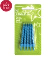10 Geburtstagskerzen blau