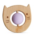 Kushies - Beissring aus Silikon und Holz SpinRing lila