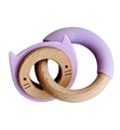 Kushies - Beissring aus Silikon und Holz ChewRing lila