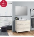 TFT - Badezimmer-Ensemble MALMO - 4-teilig und Cremeweiss - Cremeweiss