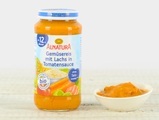 Bio Gemüsereis mit Lachs in Tomatensauce, 250g
