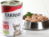 Bio Katzen-Nassfutter Bröckchen Poulet & Rind mit Brennnessel & Tomate, 405g