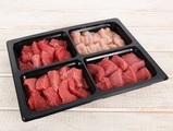 Bio Fondue Tischgrill Set mit Rind- ca. 500g, Kalb- & Pouletfleisch je 250g, ca. 1kg