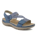 Rieker Damen Flache Sandalette Blau