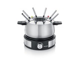 Severin 2471 Fondue 1500 W stufenloser Temperaturregler Edelstahl, Schwarz