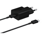Samsung - (100-240V) 15W Super Fast Charging Netzteil PD Schnell Ladegerät + USB C Ladekabel (EP-T1510XBEGEU) - Schwarz