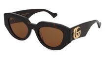 Gucci GG1421S Damen-Sonnenbrille Vollrand Achteckig Recycled Acetat-Gestell, braun